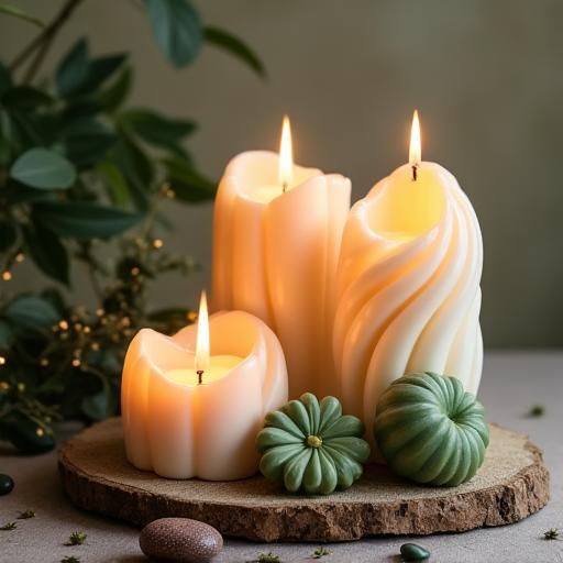Velas inspiradas en formas naturales